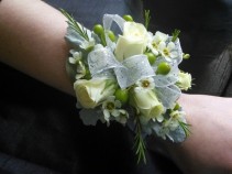 White Spray Roses Wrist Corsage