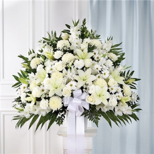 White Standing Basket in Brooklyn, NY | FLORAL FANTASY White Standing Basket in Brooklyn, NY | FLORAL FANTASY