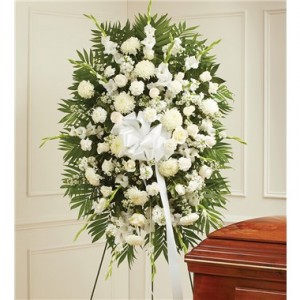White Sympathy Standing Spray in Dearborn, MI | LAMA'S FLORIST White Sympathy Standing Spray in Dearborn, MI | LAMA'S FLORIST