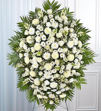 White Sympathy Standing Spray sympathy