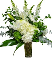White Sympathy Vase arrangement