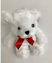 White Teddy Bear with Bow 