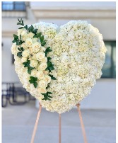 White tribute Full heart funeral arrangement 