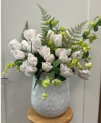 White Tulip Silk Arrangement 