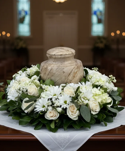 White Urn Wreath  