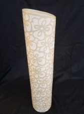 White with Beige Flowers Vase