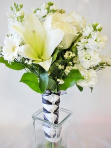 White with Lily Bouquet