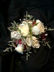 White with Rose Gold Corsage