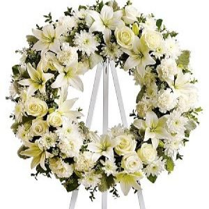 White Wreath Custom Arrangement