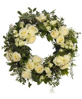White Wreath Standing Spray