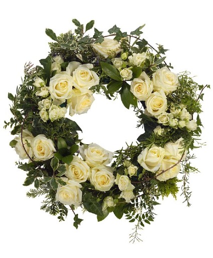White Wreath Standing Spray