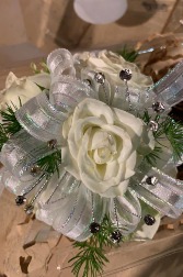 WHITE Wristlet Corsage PROM CORSAGE