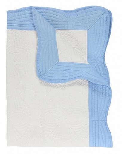 Zsa Zsa and Lolli White/Blue Quilt