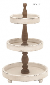 Whitewash Wood Tier Tray 
