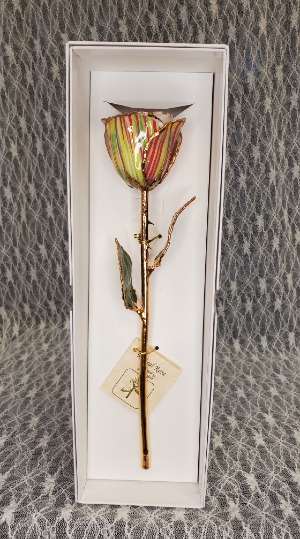 Wicked Striped Gold Dipped Rose