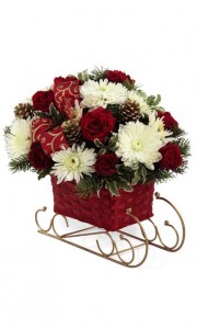 Wicker Sleigh Arrangement Christmas