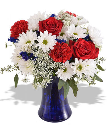 Wild About Red White and Blue  FHF 68-15 Vase Arrangement