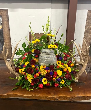 Wild and Free Rustic Urn Arrangement in Uvalde, TX | THE FLOWER PATCH