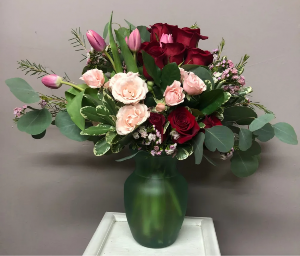 Wild and Rosey Pink and red arrangement