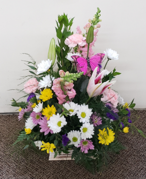 Bright Butterfly Wishes Fresh Flower Arrangement (Local Delivery Only) in  Elkton, MD - FAIR HILL FLORIST