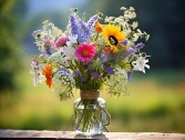 Whimsical Wild Flower   Vase