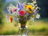 Whimsical Wild Flower   Vase
