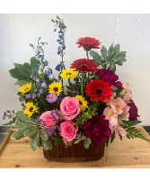 Wild Garden Basket Blooms Fresh Arrangement 