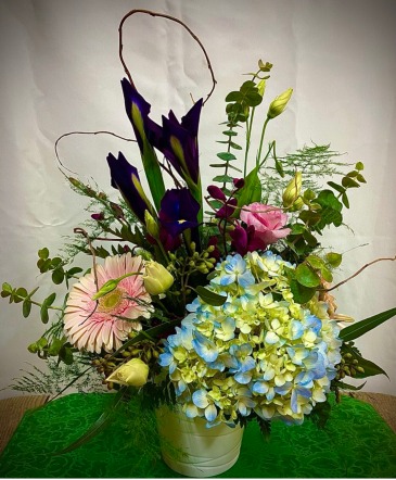 Wild Iris May Flower Arrangement of the Month in Lancaster, MA | The Flower Shop at Dimeco's