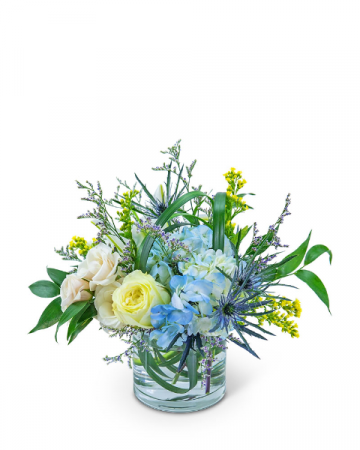 Wilde Blue Flower Arrangement in Macon, GA | PETALS, FLOWERS & MORE