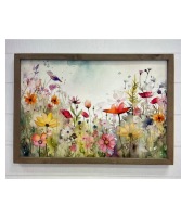Wildflowers Watercolor Framed picture Gift