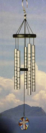 Wind chimes with a stained glass sail...Amazing grace, Memories become a treasure, The Lord's Prayer and others. (WE will pick one in stock...call if you are looking for a certain one)
