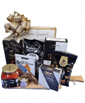 Wine and cheeses bamboo board Gourmet gift basket