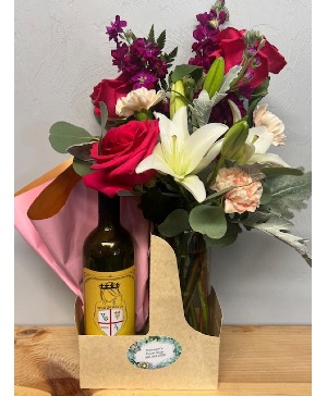 wine and flowers spring mix with wine 
