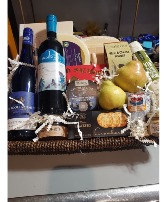 RUSTIC WINE & CHEESE BASKET A SPREAD FOR THE CONNOISSEUR