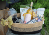 Wine, Cracker and Popcorn Gift Basket Gift Basket