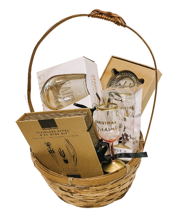 Wine Lover's Holiday Basket Gift Basket in Sonora, CA | SONORA FLORIST AND GIFTS