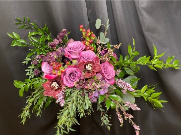 Wine & Plum Bouquet Wedding Bouquet in Lewiston, ME | BLAIS FLOWERS & GARDEN CENTER