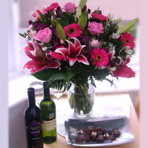 Wine With Your Order Wine Gift in Florence, OR | FLORENCE IN BLOOM