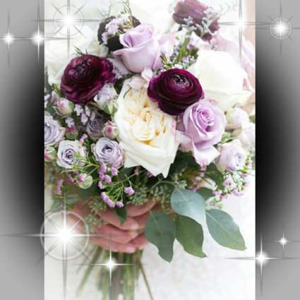 Wine/Lavendar/Blush Combo Brides Bouquet 