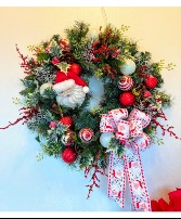 Winking Santa Wreath