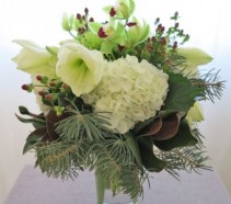 Winter all in White Vased Arrangement