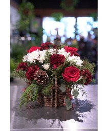 Winter Basket  Holiday Centerpiece