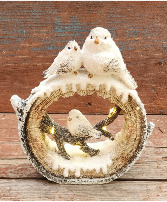 Winter Birds Light up Ceramic Giftware Piece