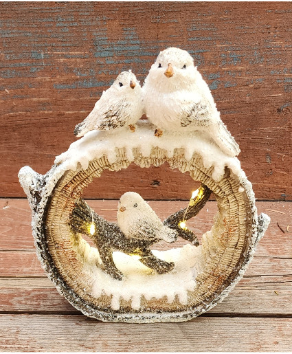 Winter Birds Light up Ceramic Giftware Piece