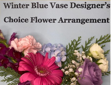 Winter Blue Vase Arrangement in Weymouth, MA | DIERSCH FLOWERS