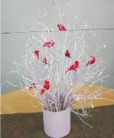 Winter Cardinals Holiday arrangement