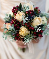 Winter Cranberry Bridal Bouquet