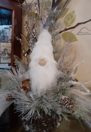 Winter Gnome  -so cute ! artificial arrangement