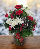 Winter Greetings FHF-W0725 Fresh Flower Vase Arrangement 