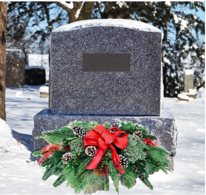Winter Headstone Base Adornment 